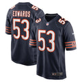 Chicago Bears TJ Edwards Navy Game Player Football Jersey