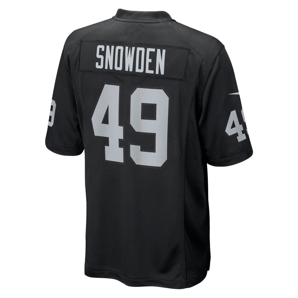 Las Vegas Raiders Charles Snowden Black Team Game Football Jersey