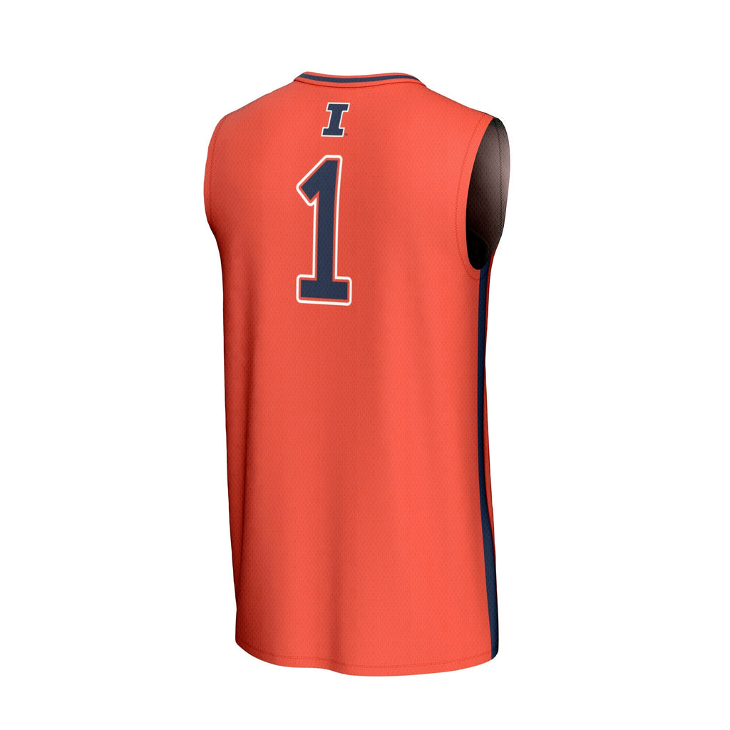 #1 Orange Illinois Fighting Illini Lightweight Collegiate Basketball Fashion Jersey