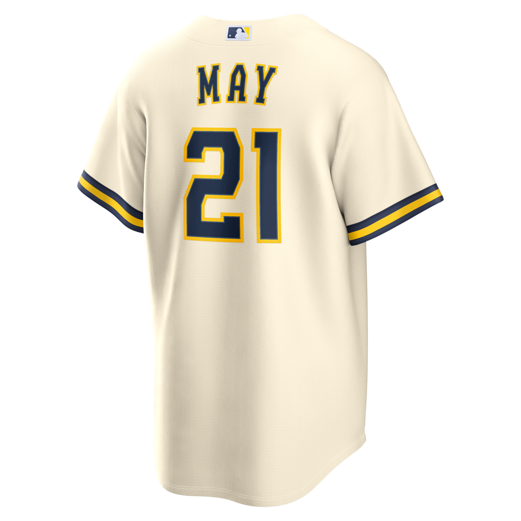Milwaukee Brewers Dustin May Cream Home Replica Baseball Jersey