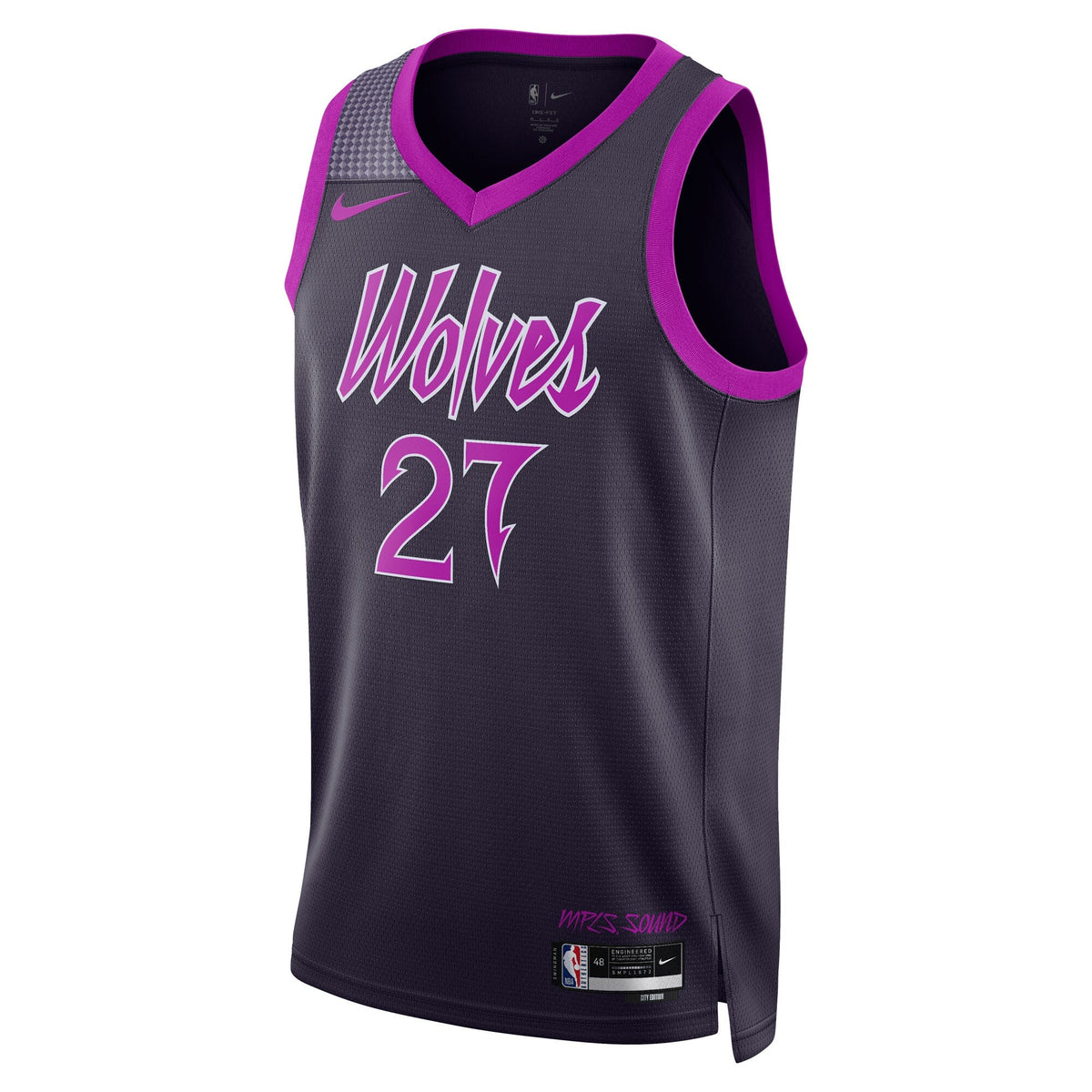 Minnesota Timberwolves 2025/26 City Edition Swingman Jersey - Black - Rudy Gobert