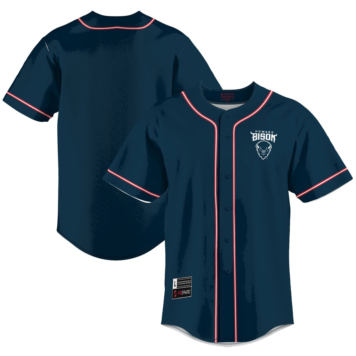 Howard Bison Lightweight Baseball Jersey - Blue