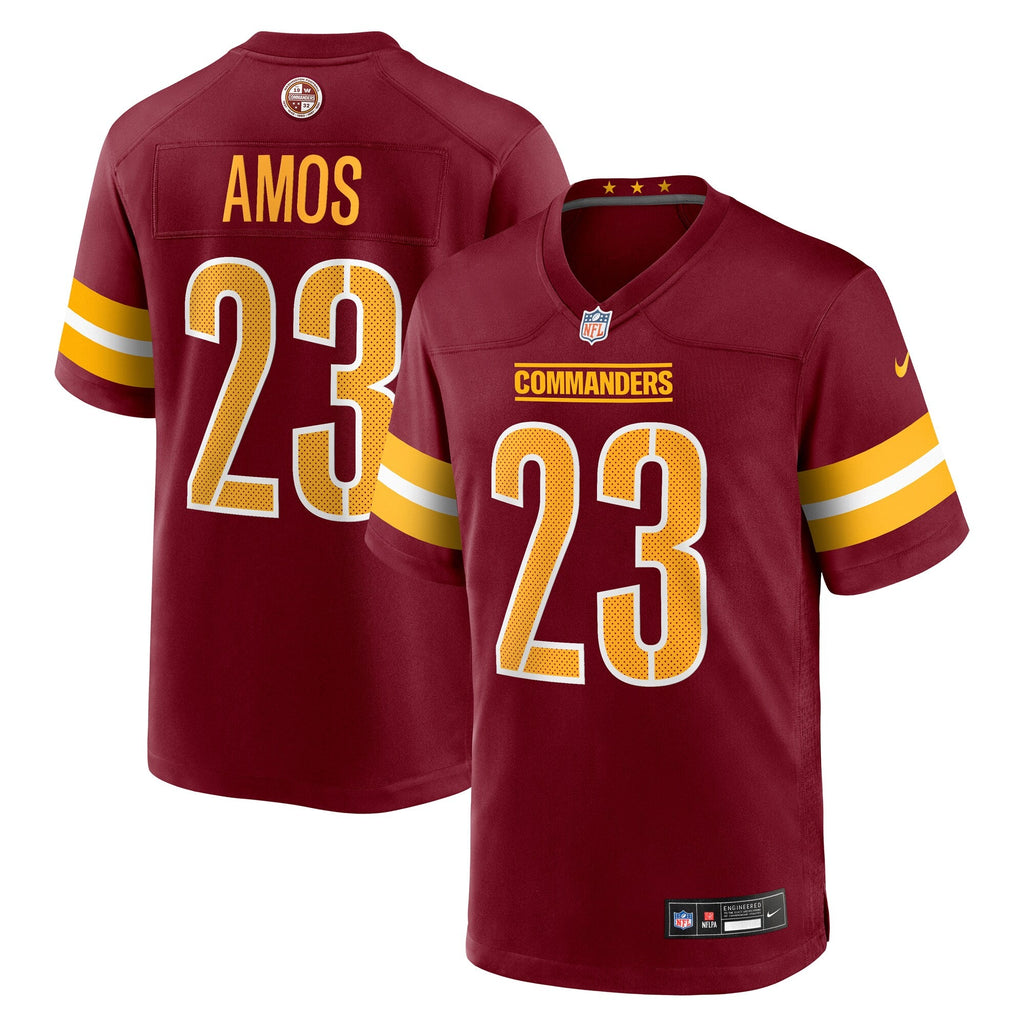 Washington Commanders Trey Amos Burgundy Team Game Football Jersey