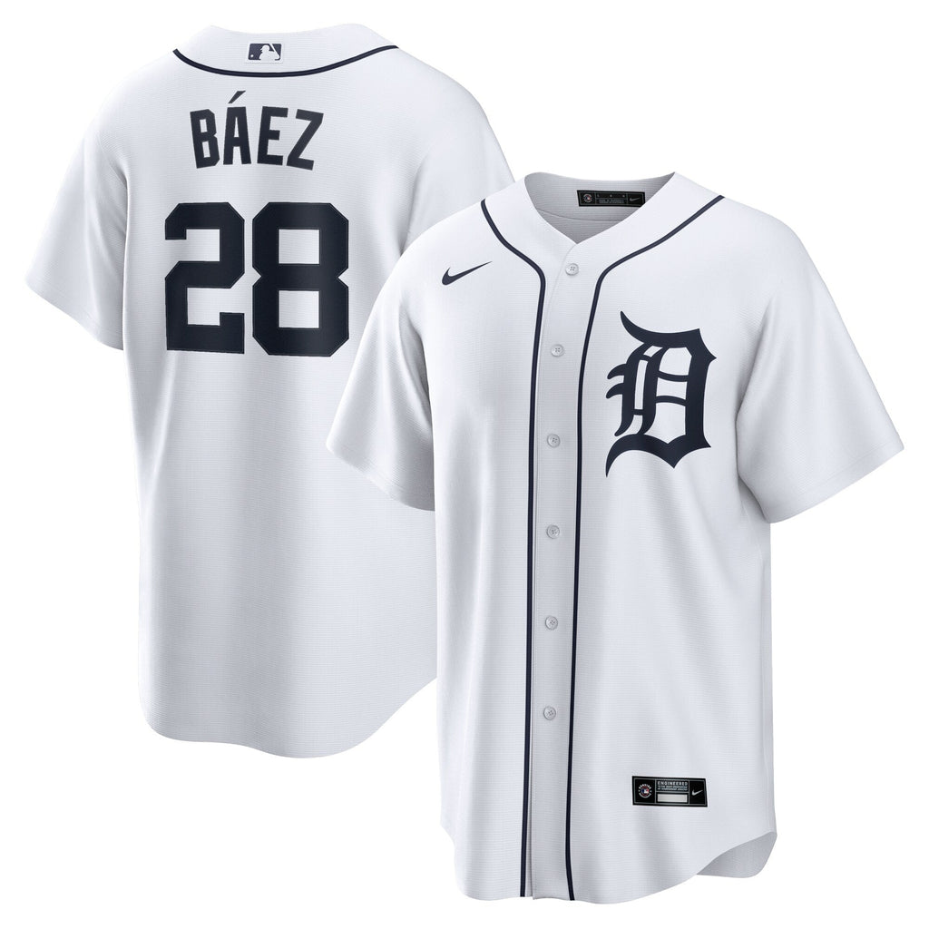 Detroit Tigers Javier Baez White Home Replica Player Baseball Jersey