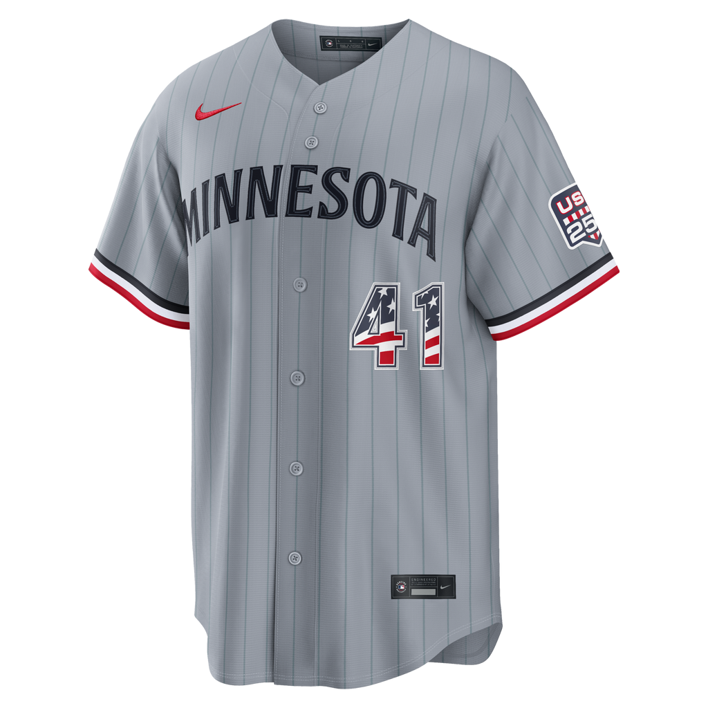 Fourth of July Minnesota Twins Joe Ryan Gray USA 250 Stadium Baseball Jersey