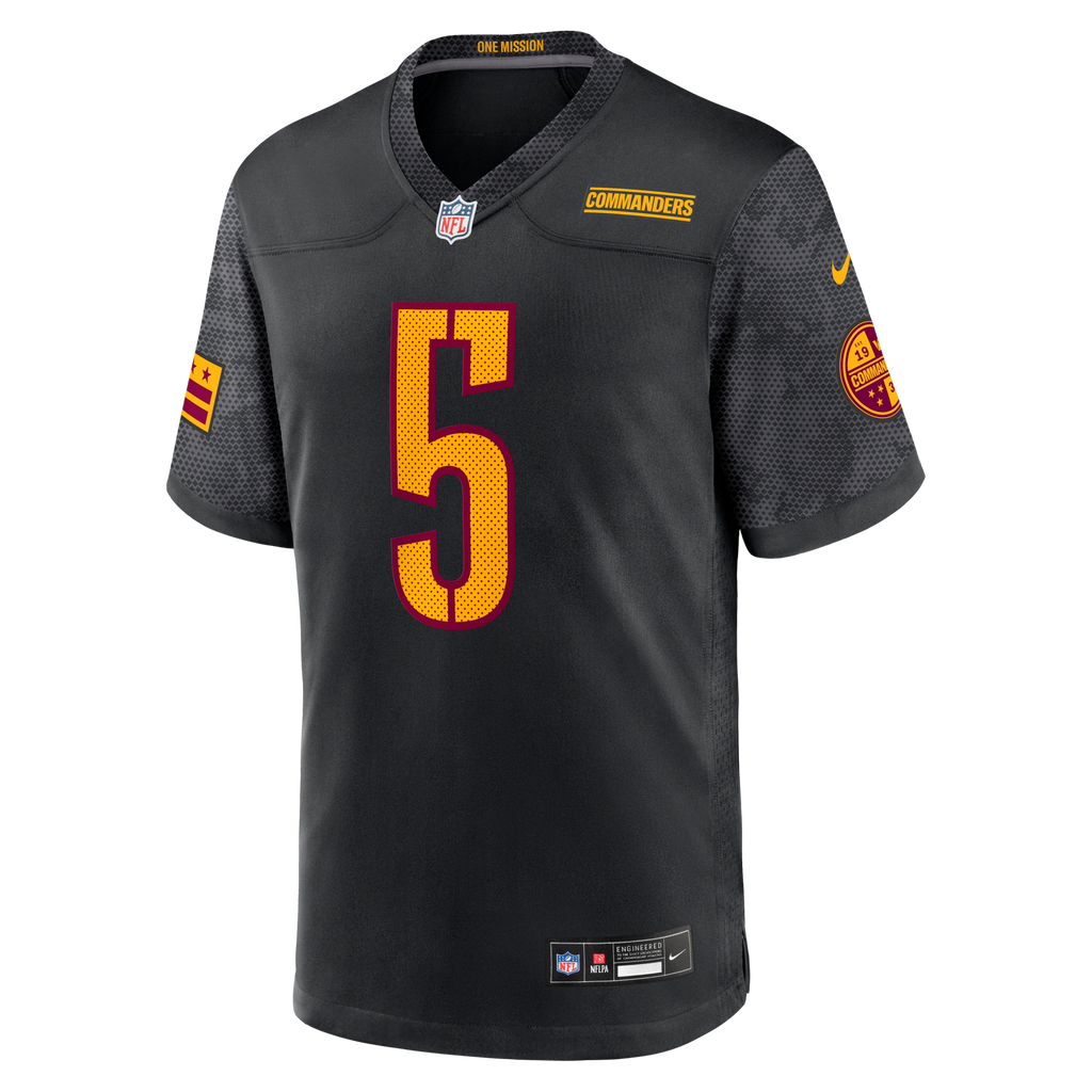 Washington Commanders Jayden Daniels Black Alternate Game Player Football Jersey