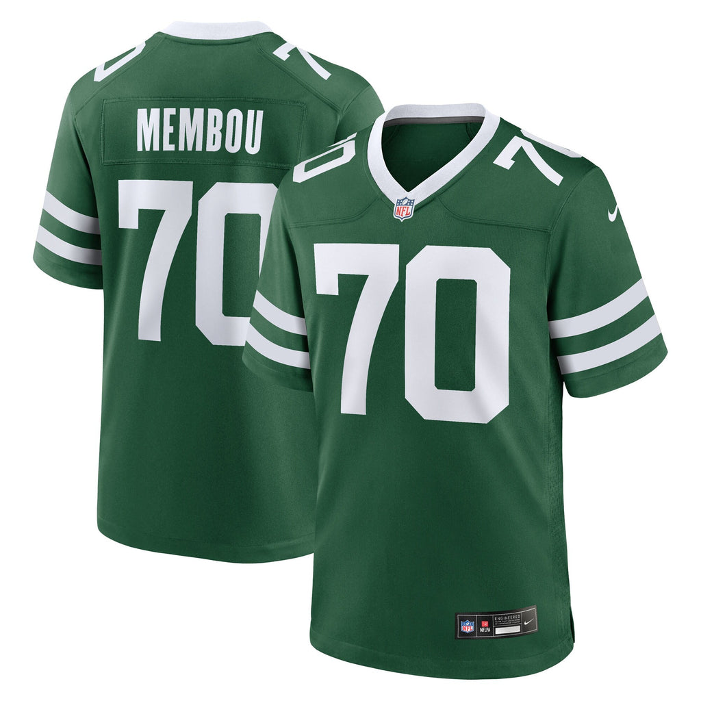 New York Jets Armand Membou Green Team Game Football Jersey
