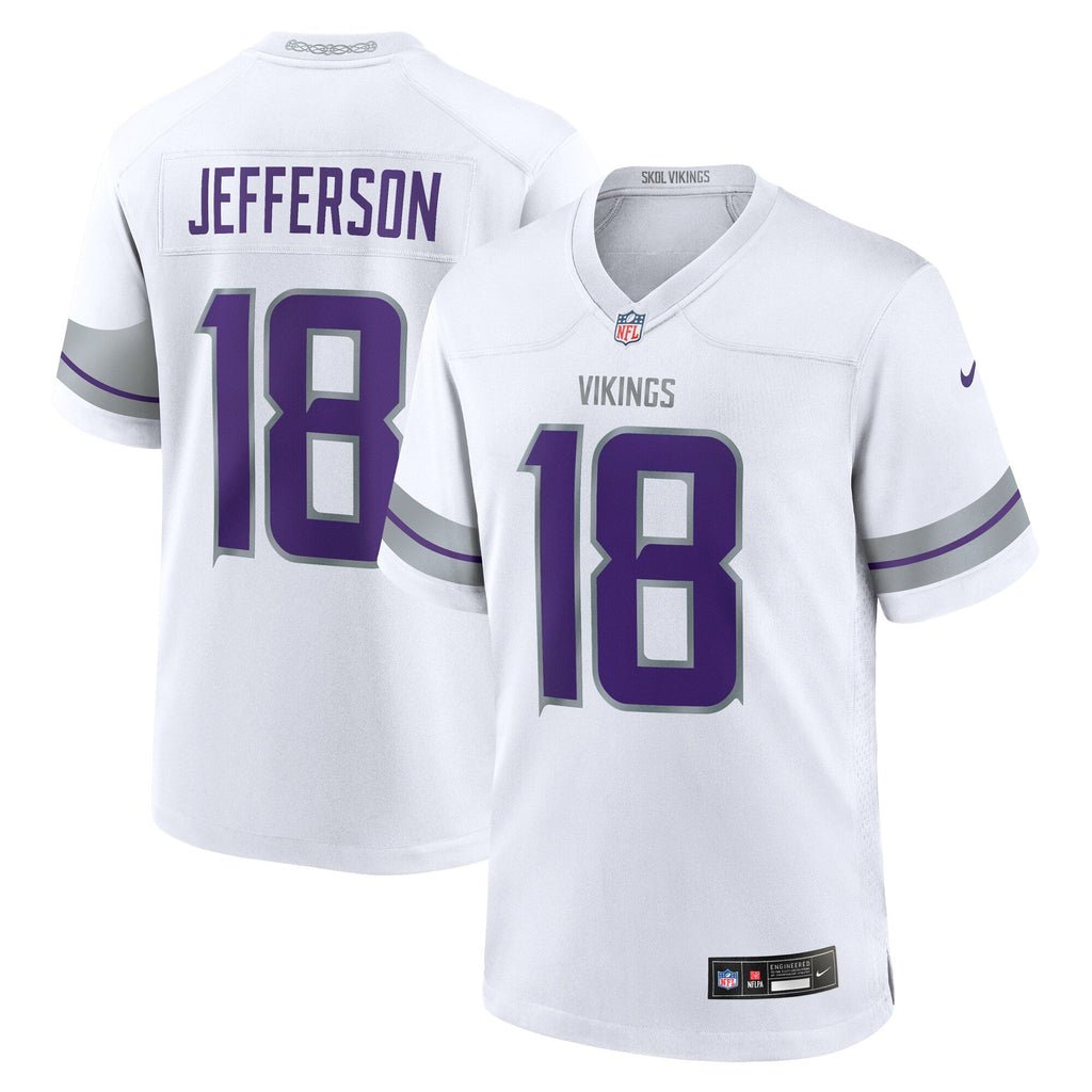 Minnesota Vikings Justin Jefferson White Alternate Game Player Football Jersey