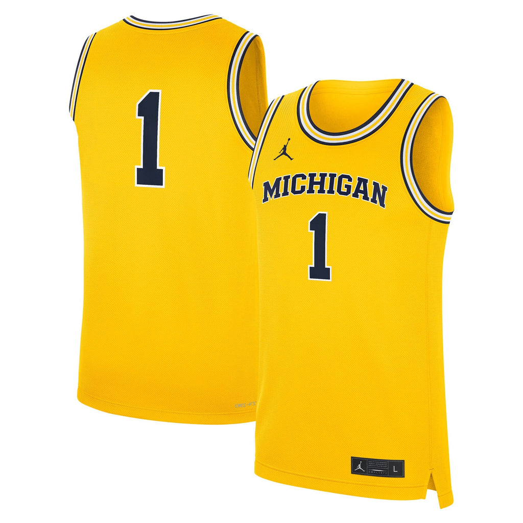#1 Maize Michigan Wolverines Alternate Replica Jersey