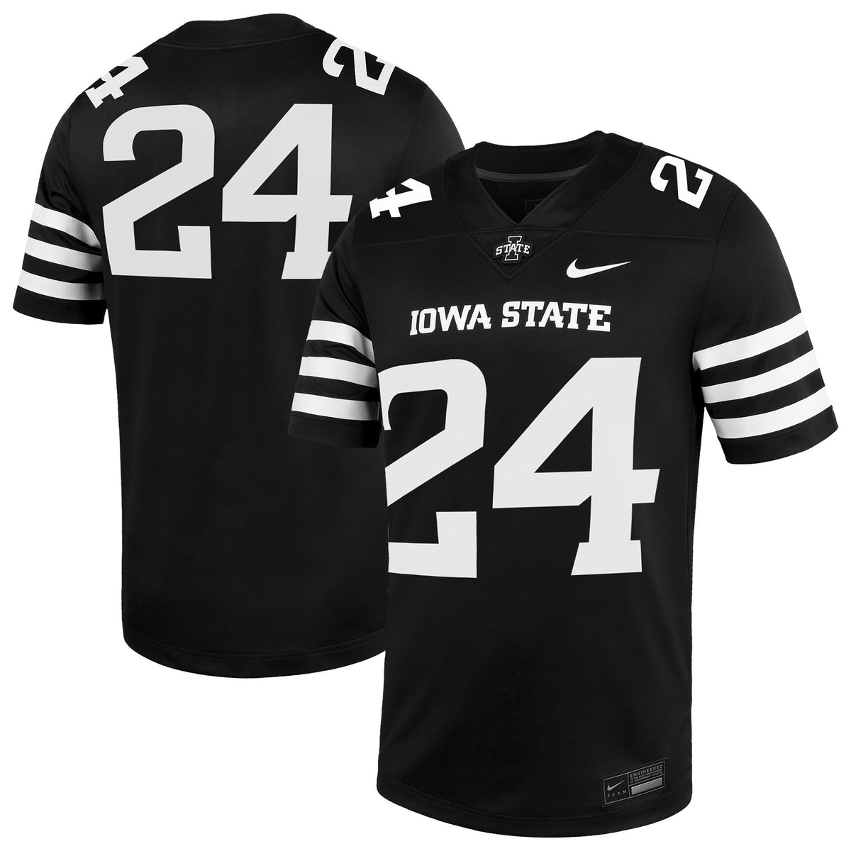 #24 Black Iowa State Cyclones Alternate Game Jersey
