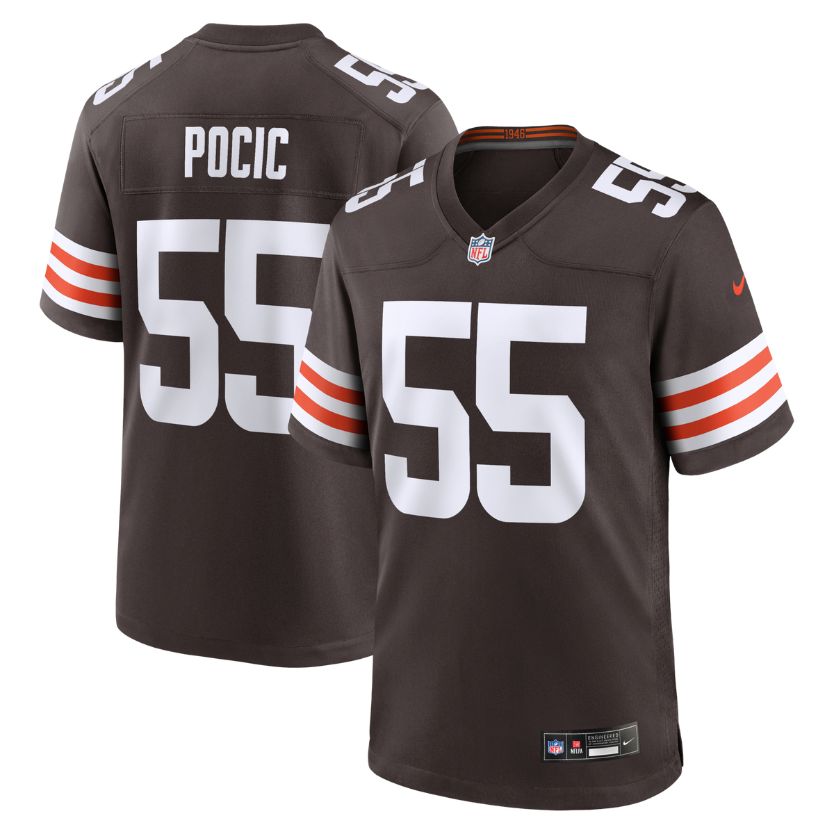 Cleveland Browns Ethan Pocic Brown Game Football Jersey