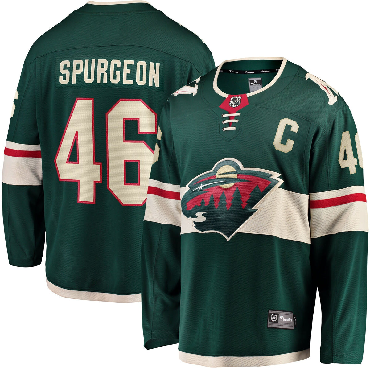 Minnesota Wild Jared Spurgeon Green Home Breakaway Player Hockey Jersey