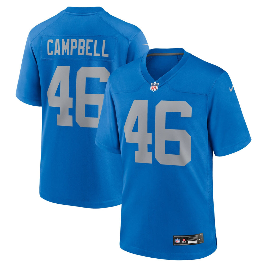 Detroit Lions Jack Campbell Blue Alternate Game Football Jersey