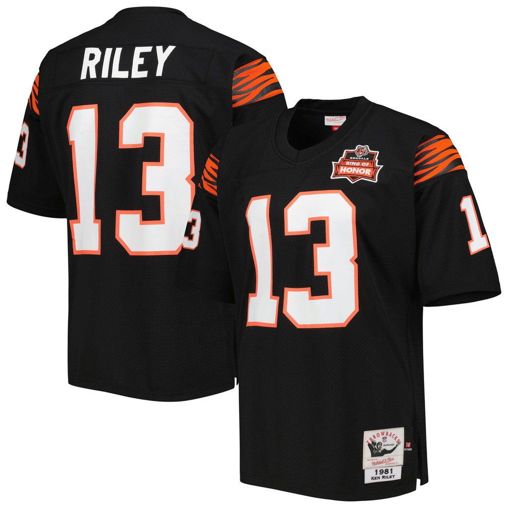 Cincinnati Bengals 1981 Ken Riley Black Throwback Retired Player Football Jersey