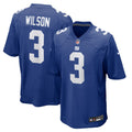 New York Giants Russell Wilson Royal Game Football Jersey