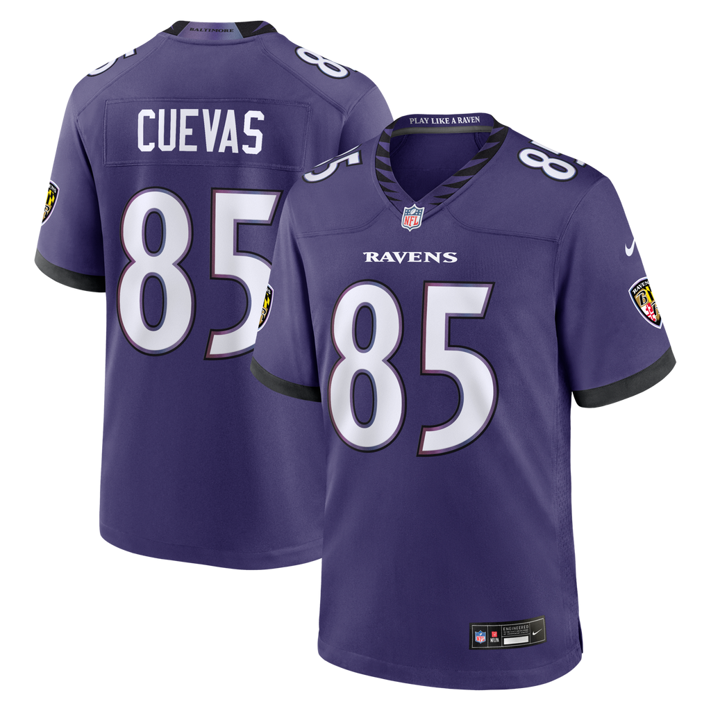 Baltimore Ravens Josh Cuevas Purple Team Game Football Jersey