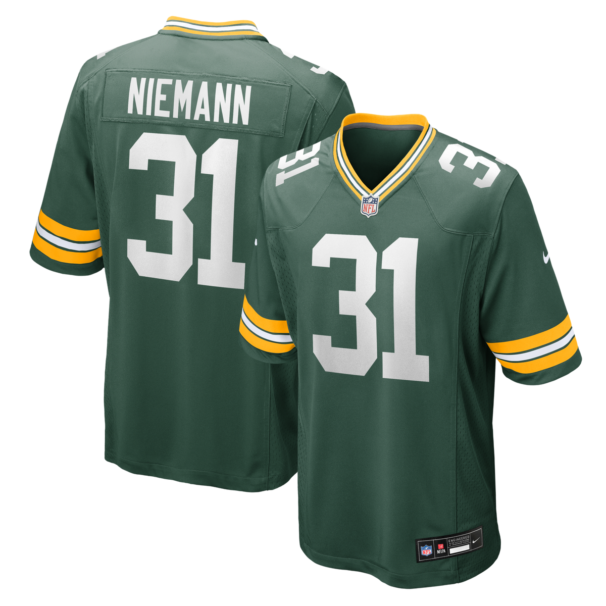 Green Bay Packers Nick Niemann Green Team Game Football Jersey