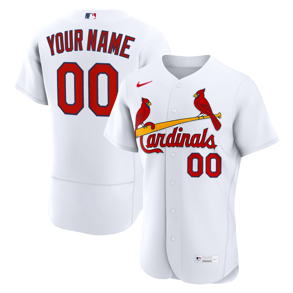 St. Louis Cardinals White Home Custom Baseball Jersey