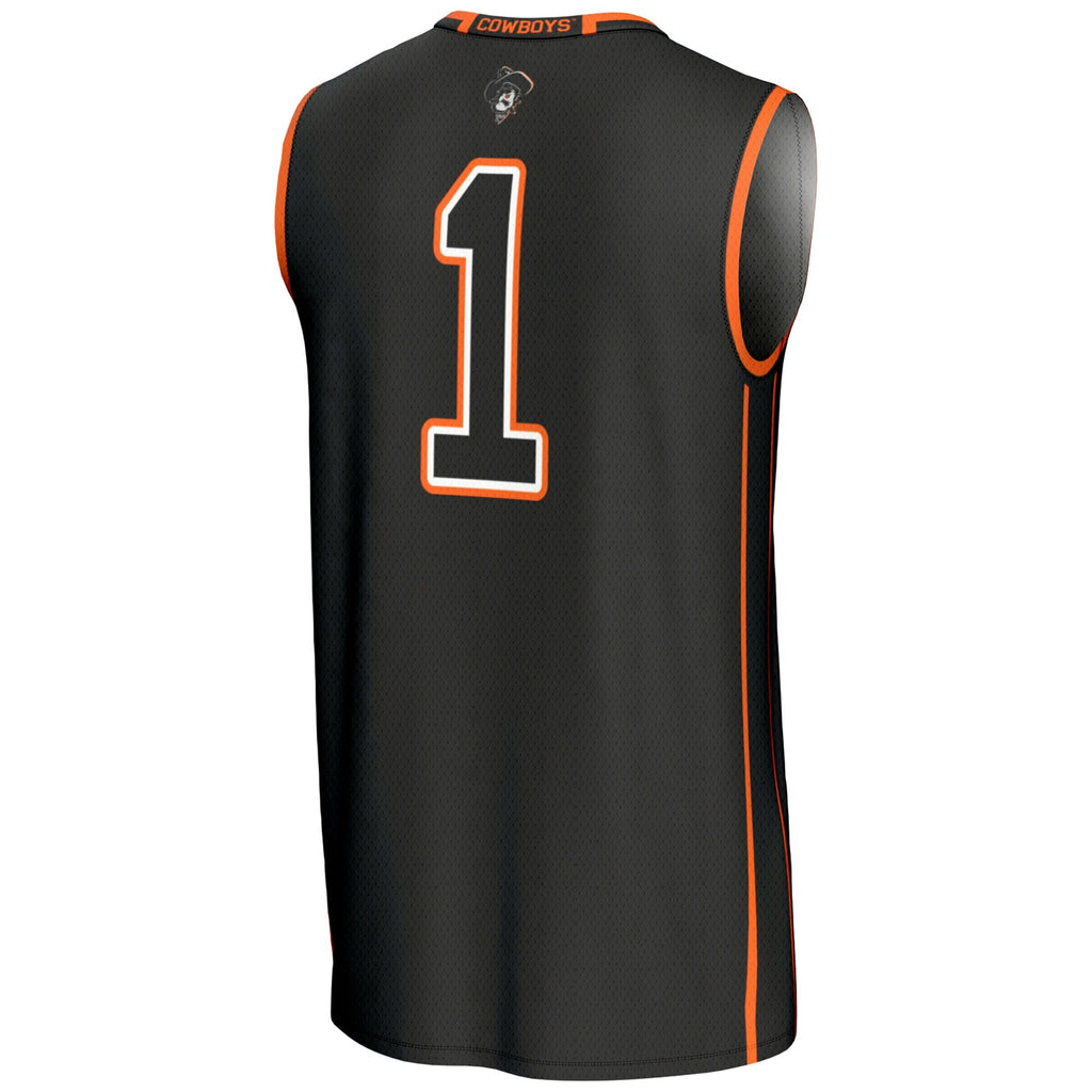 #1 Oklahoma State Cowboys Lightweight Basketball Jersey - Black