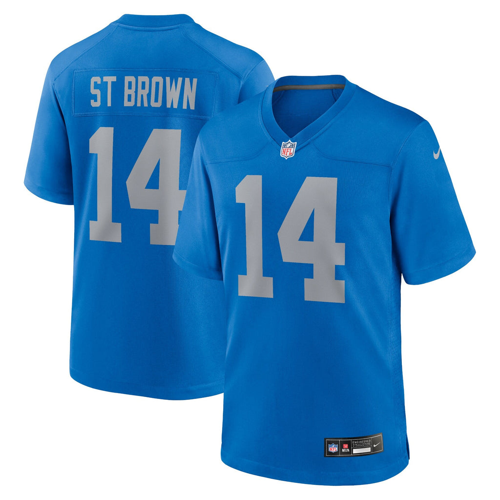 Detroit Lions Amon-Ra St. Brown Blue Alternate Game Football Jersey