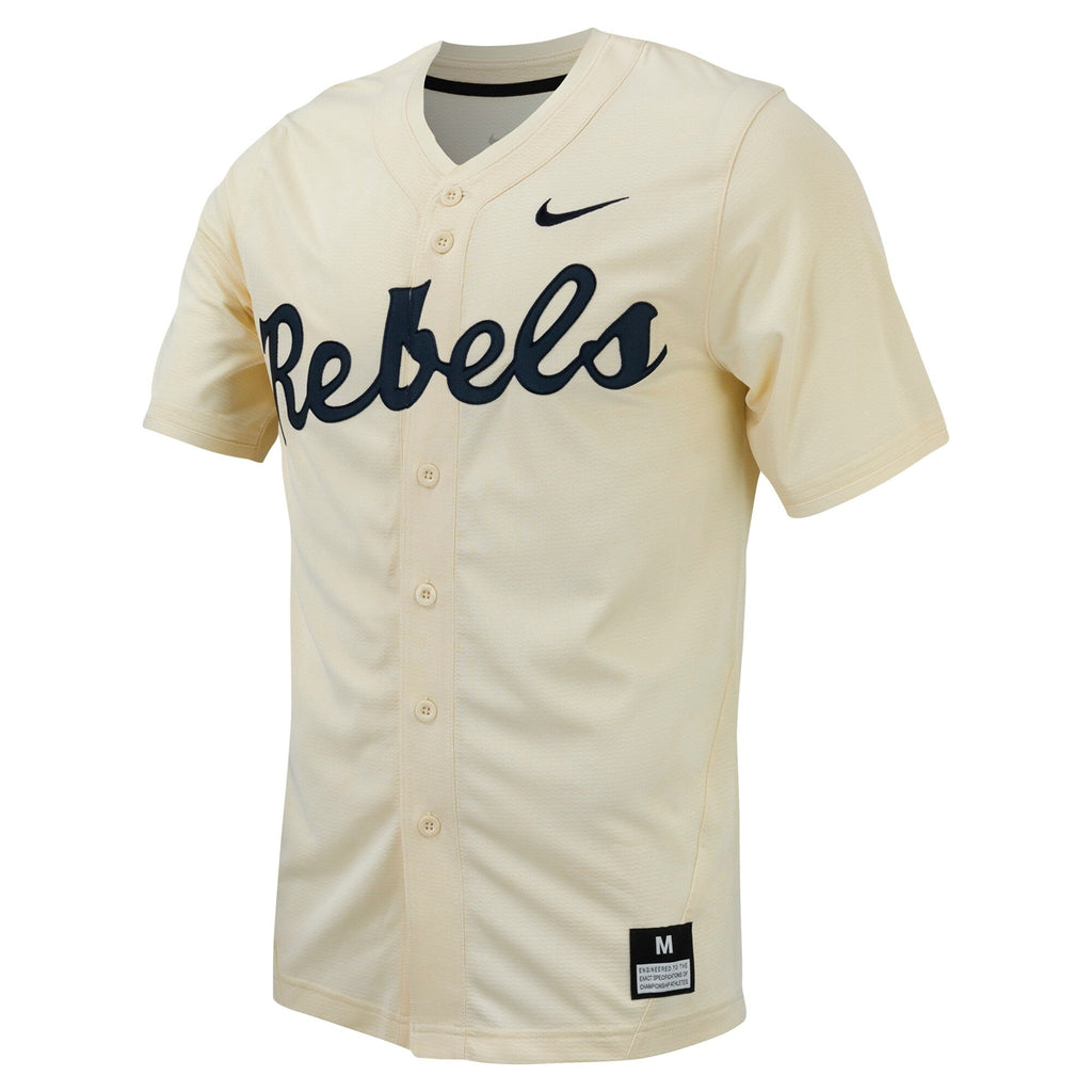 Cream Ole Miss Rebels Replica Full-Button Baseball Jersey