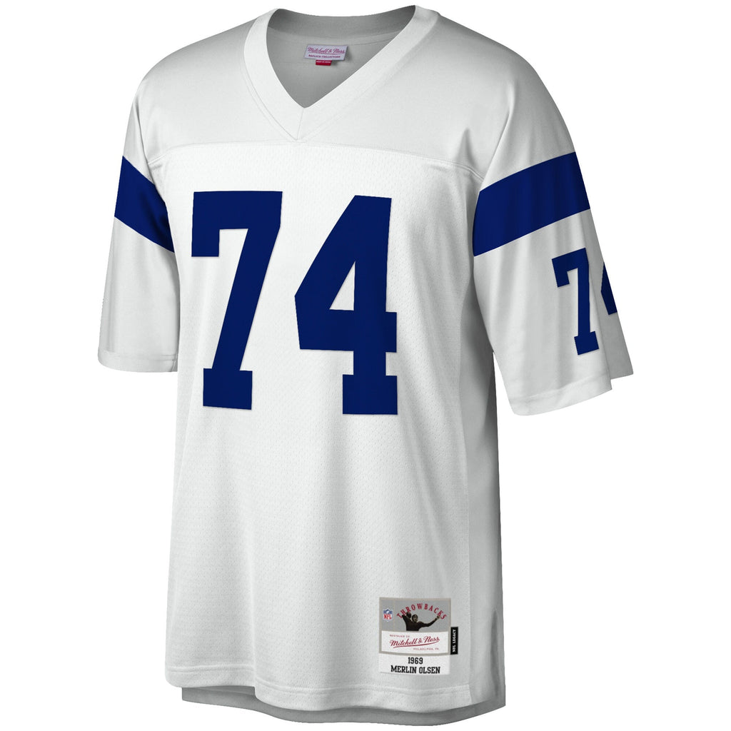 Los Angeles Rams Merlin Olsen White Legacy Replica Football Jersey