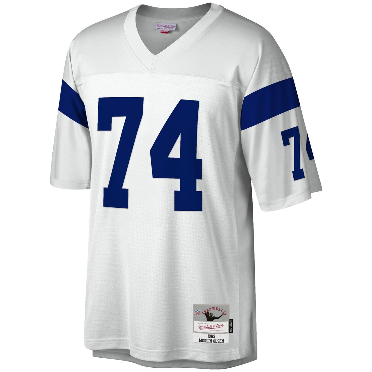 Los Angeles Rams Merlin Olsen White Legacy Replica Football Jersey