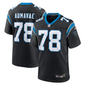 Carolina Panthers Popo Aumavae Black Team Game Football Jersey