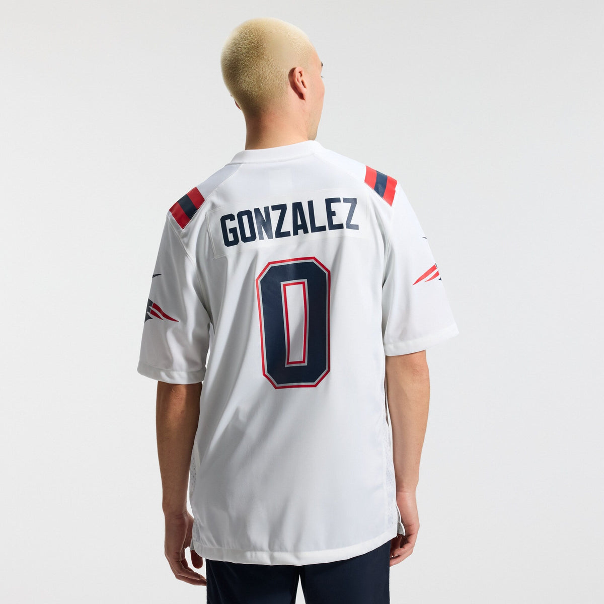 New England Patriots Christian Gonzalez White Game Football Jersey