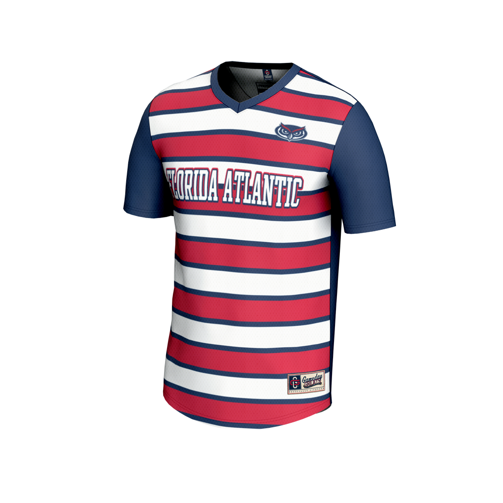 #1 Florida Atlantic Owls Lightweight Collegiate Soccer Fashion Jersey - Navy/Red