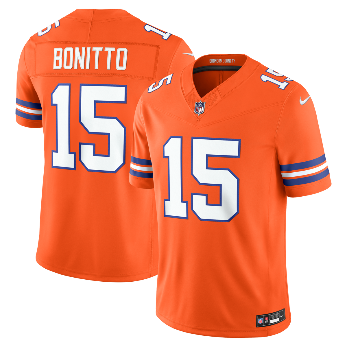 Denver Broncos Nik Bonitto Orange Alternate Mile High Collection 1977 Throwback Vapor F.U.S.E. Stitched Limited Football Jersey