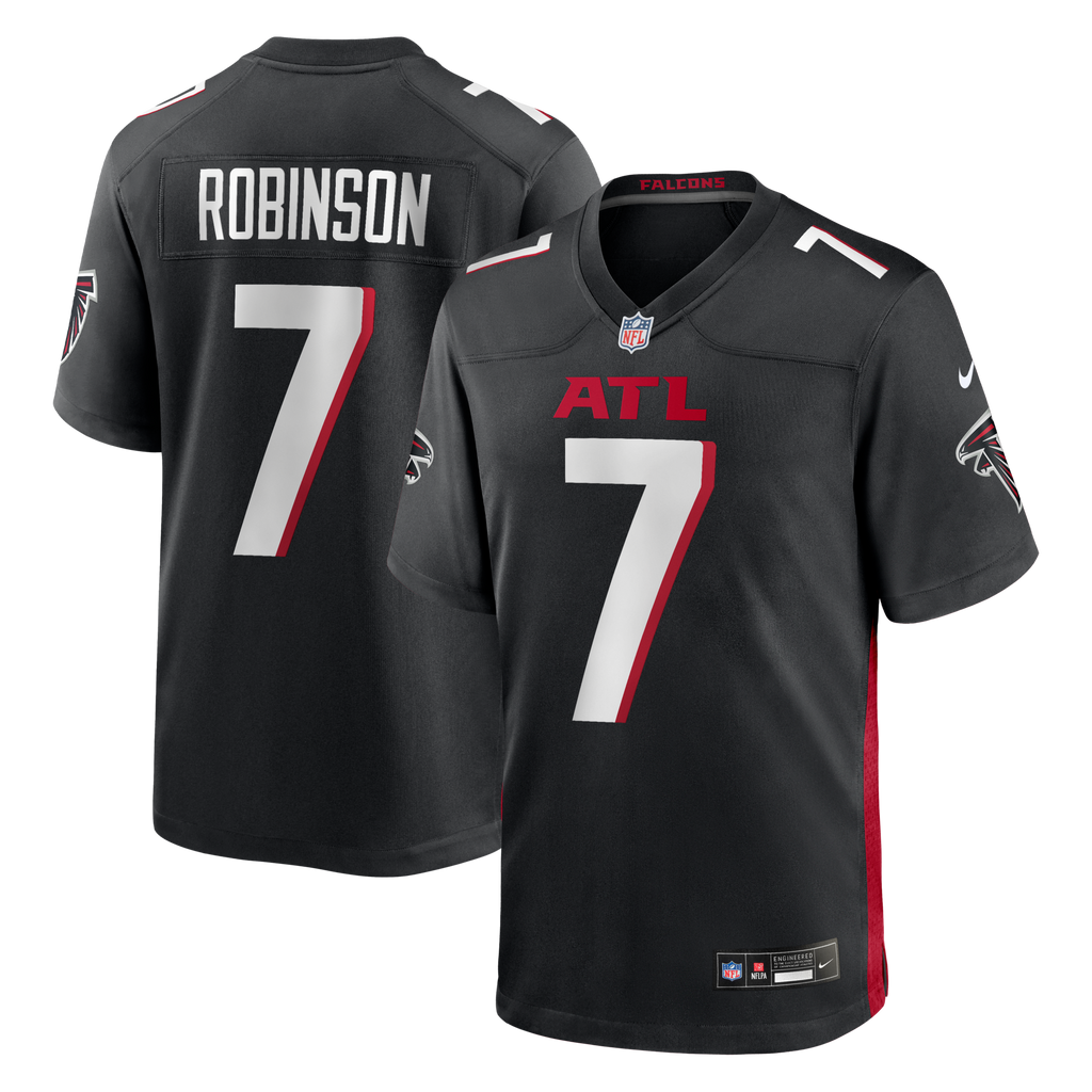 Atlanta Falcons Bijan Robinson Black Game Football Jersey