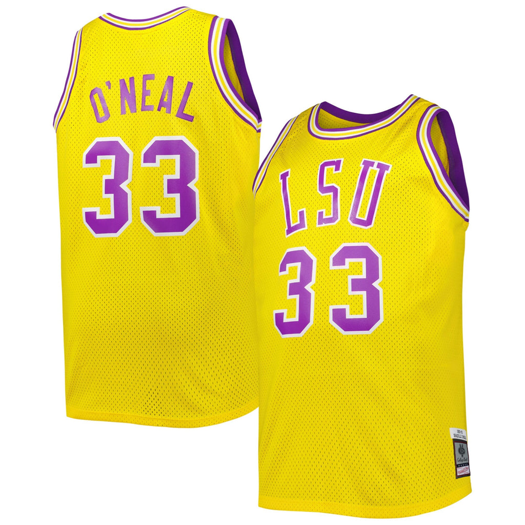 Shaquille O'Neal LSU Tigers 1990/91 Big & Tall Swingman Jersey - Gold