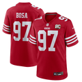 San Francisco 49ers Nick Bosa Scarlet 80th Anniversary Game Football Jersey