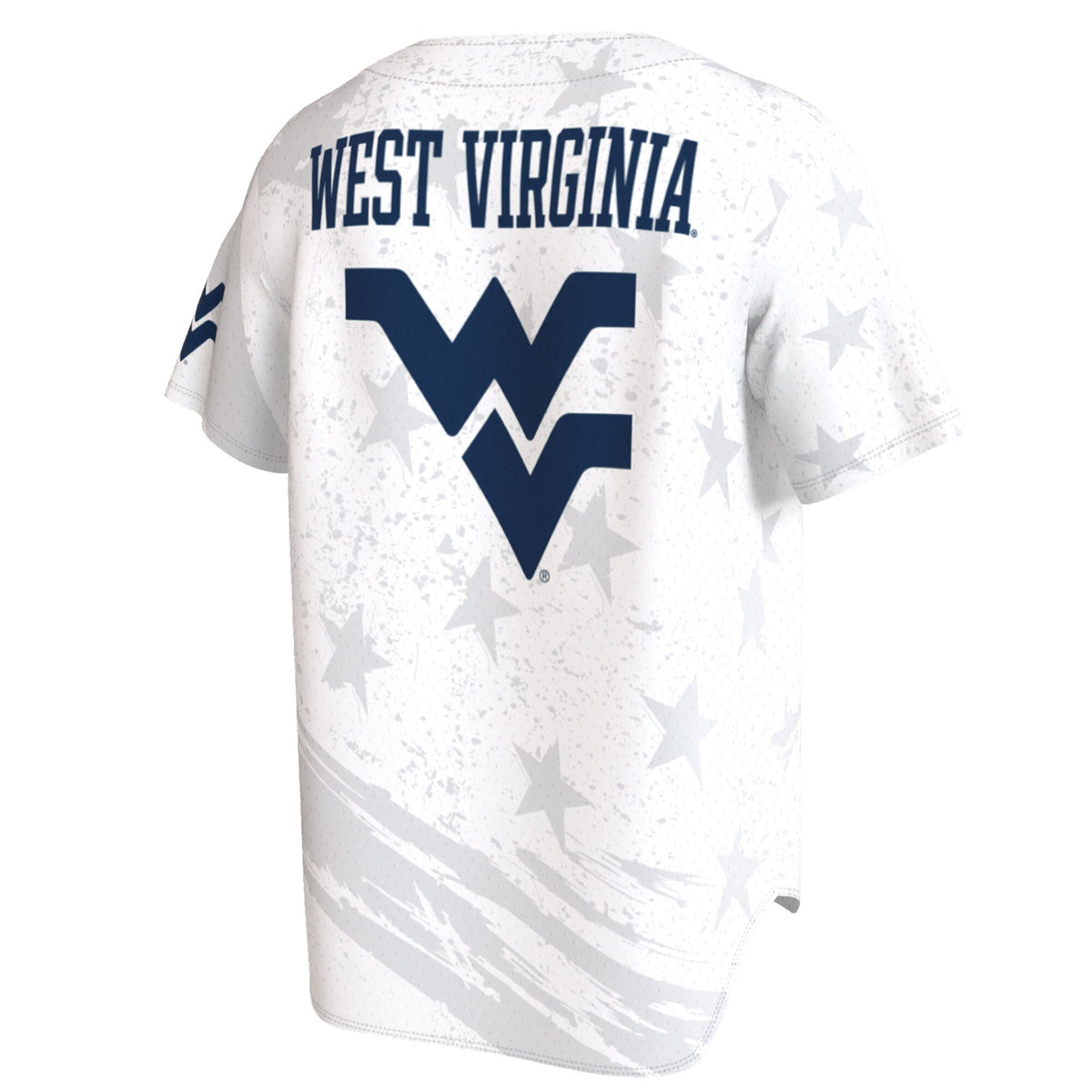 West Virginia Mountaineers Lightweight Collegiate Baseball Americana Fashion Jersey - White