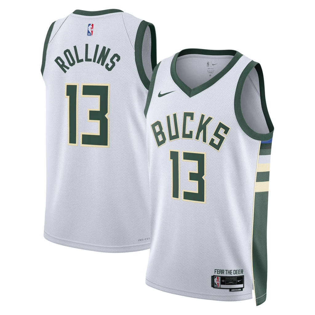 Milwaukee Bucks Association Edition Swingman Jersey - White - Ryan Rollins