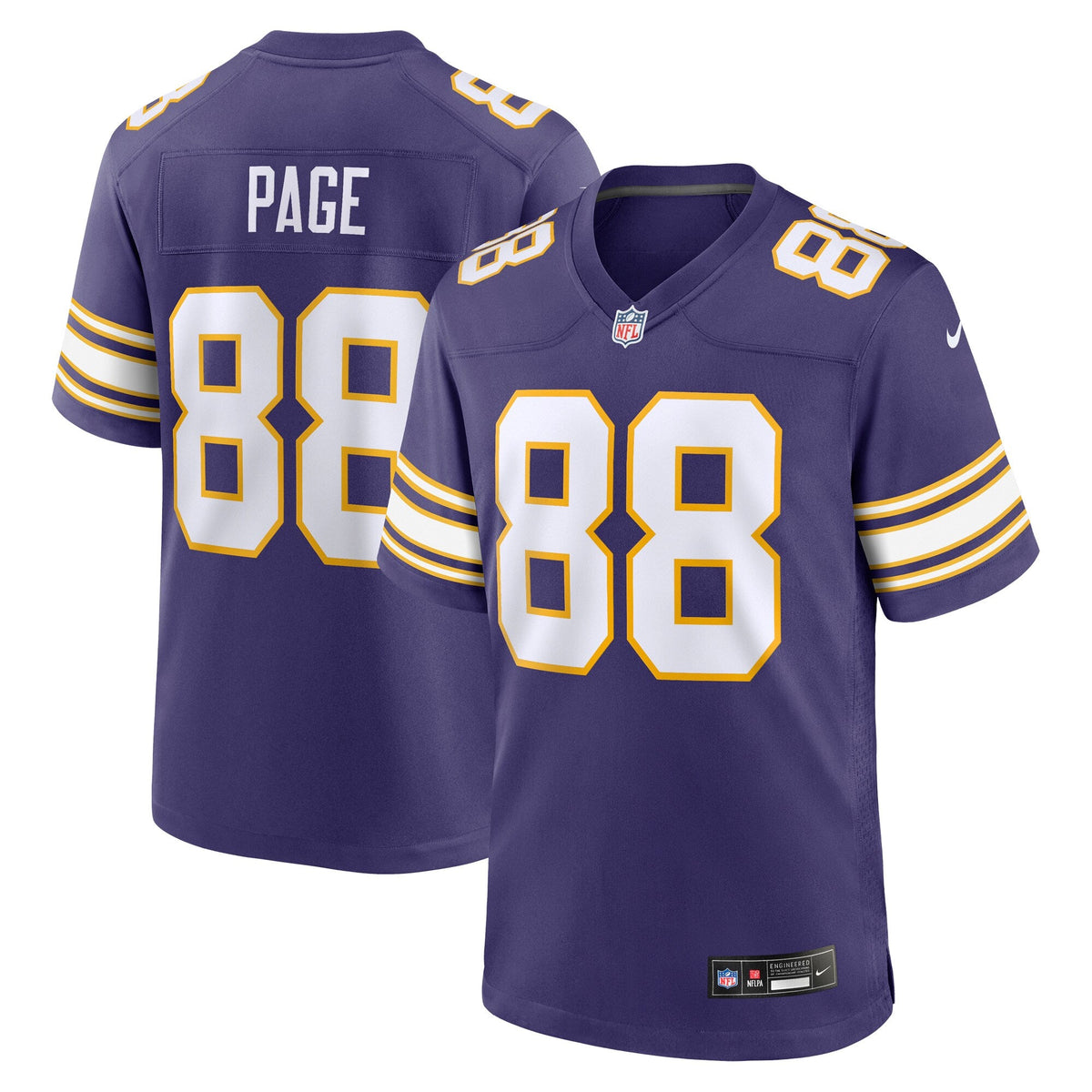 Minnesota Vikings Alan Page Purple Retired Player Alternate Game Football Jersey