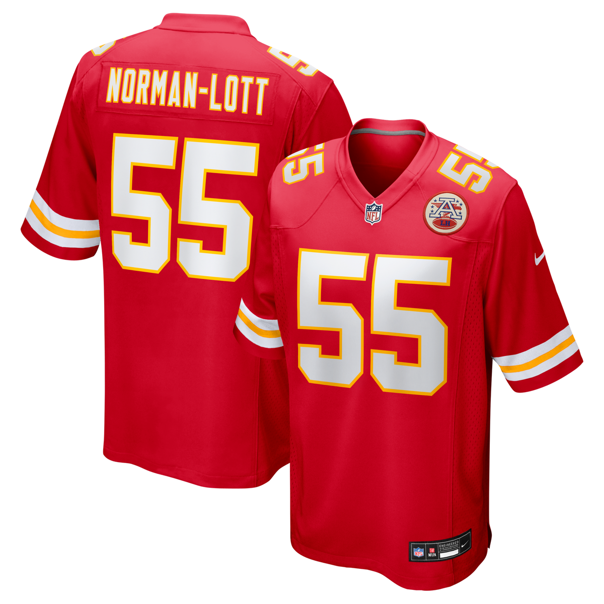 Kansas City Chiefs Omarr Norman-Lott Red Team Game Football Jersey