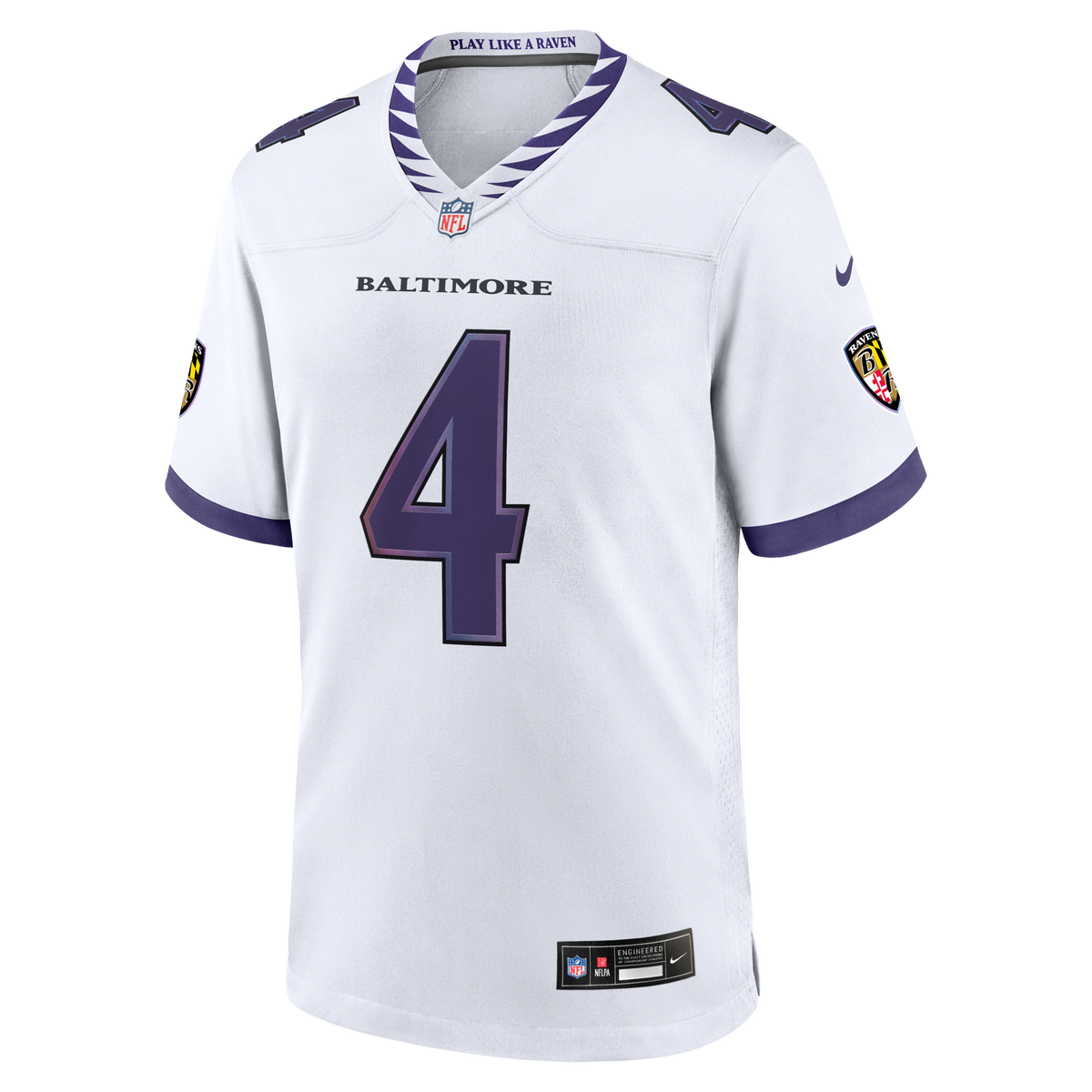 Baltimore Ravens Zay Flowers White Game Football Jersey