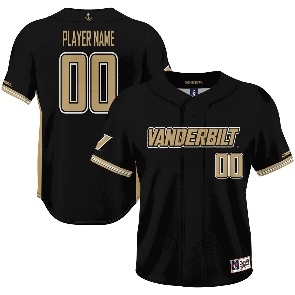 Vanderbilt Commodores NIL Pick-A-Player Lightweight Baseball Jersey - Black