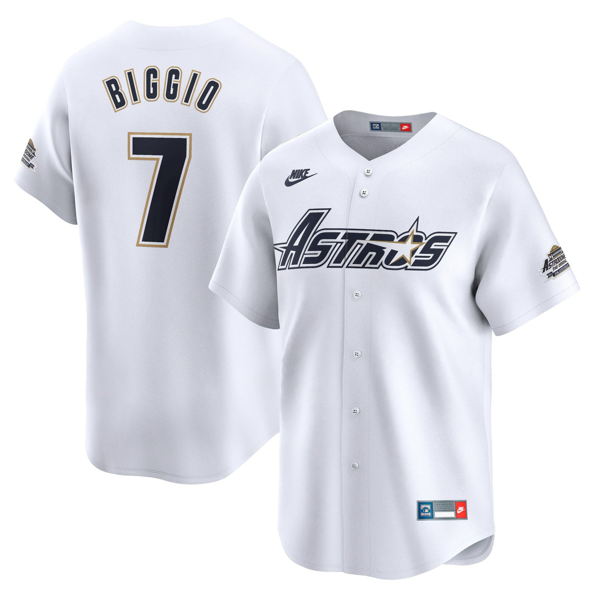 Houston Astros Craig Biggio White Throwback Cooperstown Collection Limited Baseball Jersey