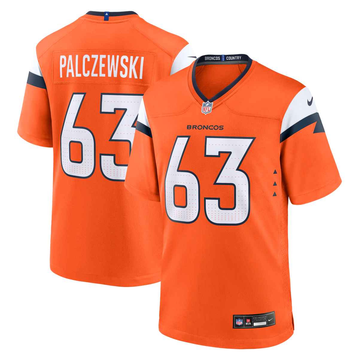 Denver Broncos Alex Palczewski Orange Team Game Football Jersey