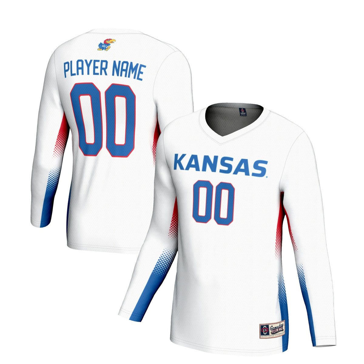 Kansas Jayhawks NIL Pick-A-Player Lightweight Volleyball Jersey - White