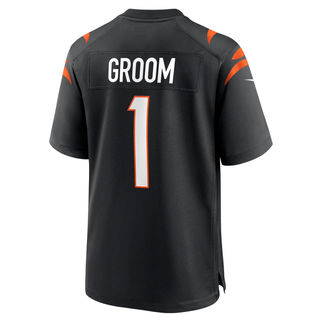 Cincinnati Bengals Number 1 Groom Black Game Football Jersey
