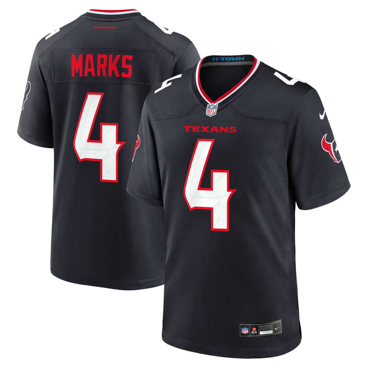 Houston Texans Woody Marks Navy Team Game Football Jersey