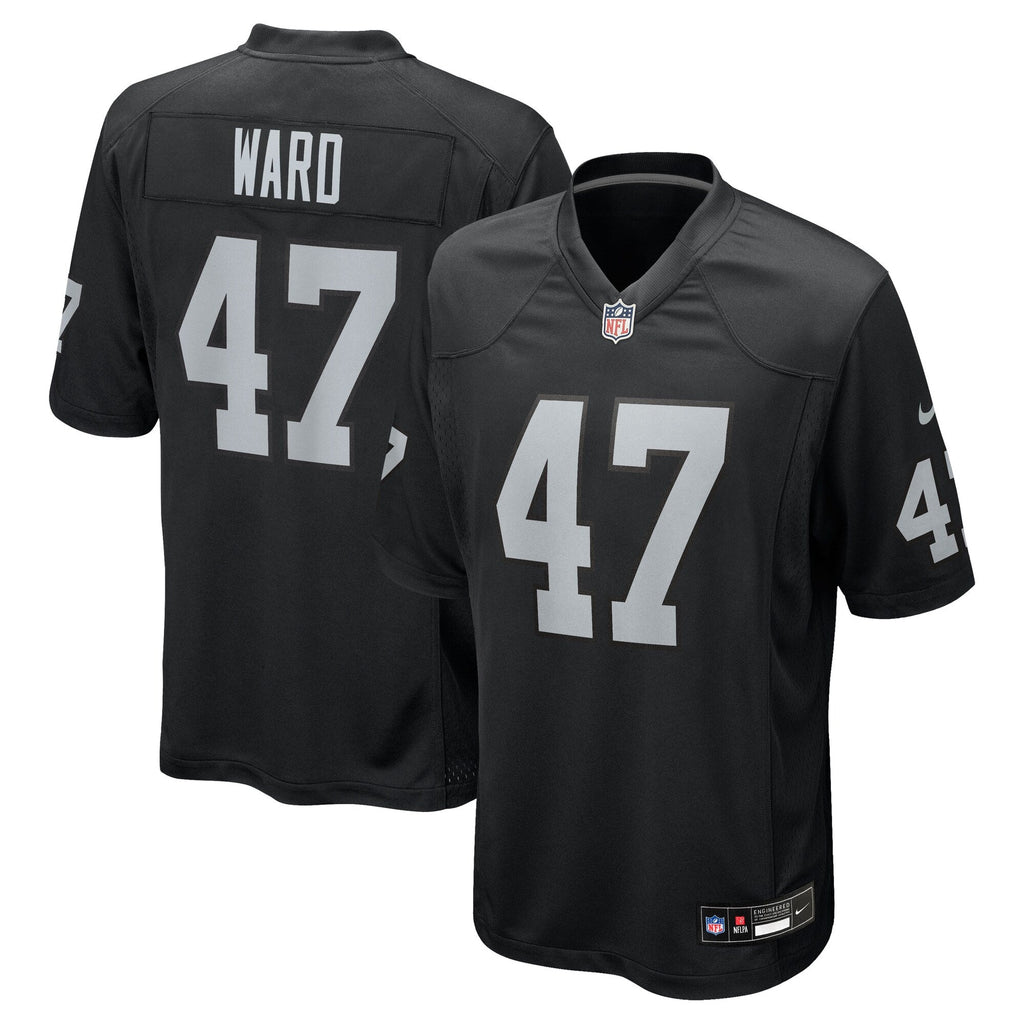 Las Vegas Raiders Alex Ward Black Team Game Football Jersey