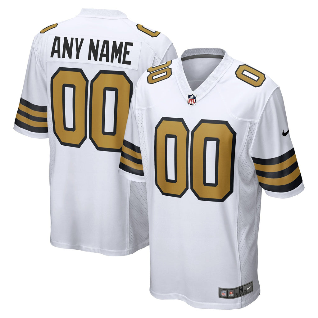 New Orleans Saints White Alternate Custom Game Football Jersey