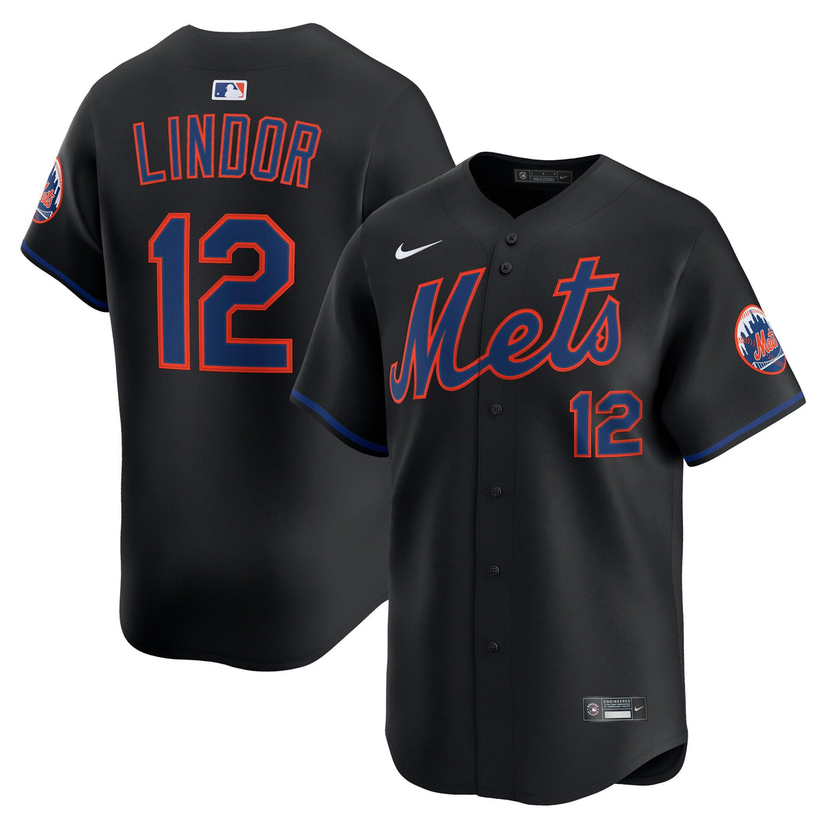 New York Mets Francisco Lindor Black Alternate Limited Baseball Jersey