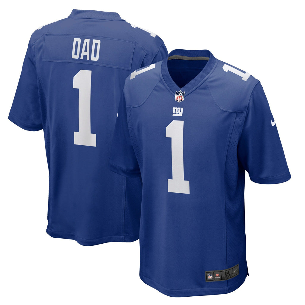 New York Giants Number 1 Dad Royal Game Football Jersey