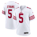 San Francisco 49ers Mike Evans White Game Football Jersey